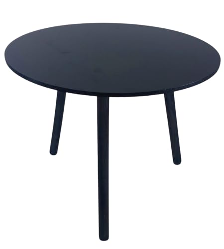 Tavolino Ovale, Tavolino da caffè per soggiorno, Tavolino basso per soggiorno, con Gambe in Legno, Stile Scandinavo, per Salotto Camera da Letto, Tavolo in Legno Naturale, H39 x 46 x 34 cm (Nero)