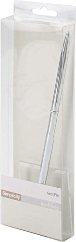 Simplicity 81187-Su Silver Guest Sign In Pen With Pen Stand Set, 2Pcs, Black Ink #TOP1