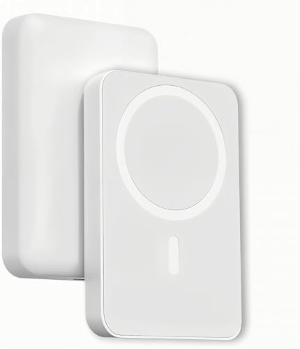 Power Bank,5000mAh Magnético Bateria Externa, Inalámbrico PD 22.5W Carga Rapida Inalámbrico Cargador Portátil,Compatible con/Samsung/Huawei/iPhone 16/15/14/13/12 Pro/Pro MAX (Blanc)
