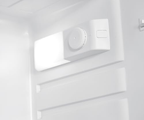 Cookology CFF1425050 Static 142 Litre Freestanding 50/50 Fridge Freezer, Adjustable Temperature Control and Legs, Reversible Doors, Efficient LED Light, 4 Star Freezer Rating - in Inox