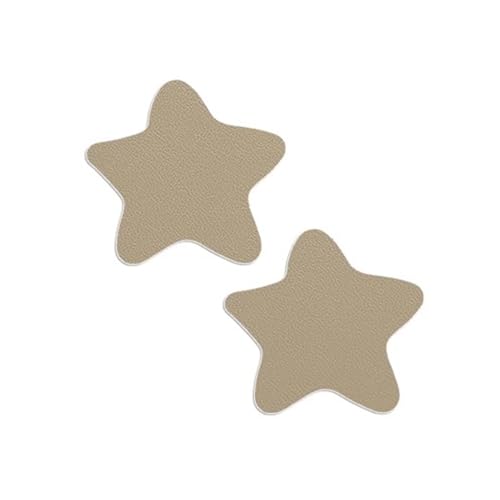 ZNQNDSR Pelle Adesiva per Riparazioni Toppa di Riparazione in Pelle A Forma di Stella, Tagliabile, Autoadesiva, con Forte Aderenza, per Divani, Sedili Auto, Giacche(Beige)