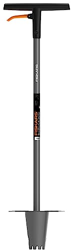 Fiskars Plantoir à Bulbes, Ergo, Longueur : 1 m, Poids : 1,95 kg, Acier/Plastique, Noir/Orange, 1057078