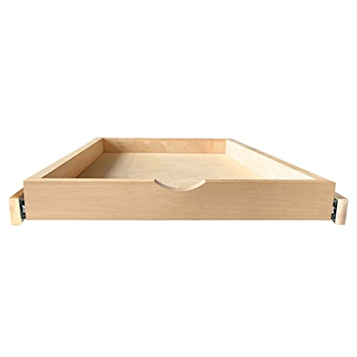 LuxursKingQYW Soft Close Drawer Slides Soft Close Cabinet Drawer Wood Pull Out Tray Drawer Box Kitchen CabinetSlide Out Shelf Wooden Pull Out Shelf - No Assembly Required (24 ''W x 21 ''D x 3 ''H)