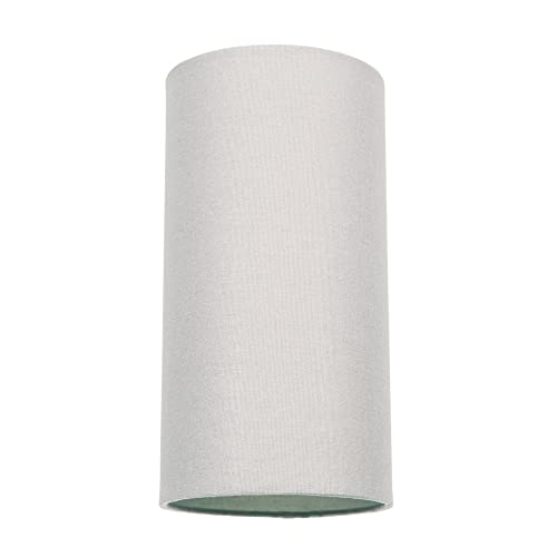 Contemporary and Stylish Dove Grey Linen Fabric Tall Cylindrical Lamp Shade for Pendant or Table Lamp Base - 25cm Height - 40w Maximum - Suitable for The Home or Commercial Usage by Happy Homewares