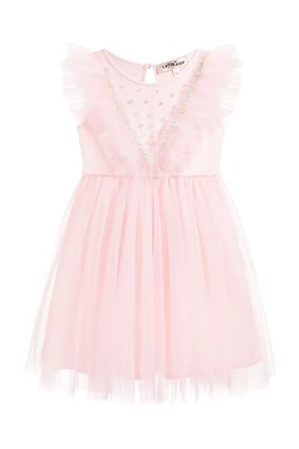 Tutu Dress for Girls - Toddler Tulle Dress Flutter Sleeves Flower Girl Dress for Wedding Birthday Photo Prop