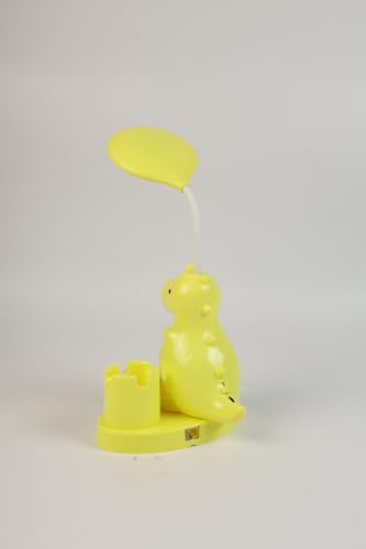 Image of Lexton 11.7 Inch Rechargeable Dinosaur LED Table Lamp with Pen Holder & Sharpener | USB Charging, 2 Light Modes, Switch Control, Kids Study Desk Lamp for Bedroom, Reading & Gift