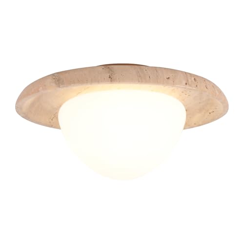 WOTTES LED Deckenleuchte Travertin Naturgelb Wabi Sabi Vintage 4500K Innenbeleuchtung Retro Ø25CM Hängeleuchte für Schlafzimmer Küche Wohnzimmer (Neutrales Licht) WOTTES LED Deckenleuchte Travertin Naturgelb Wabi Sabi Vintage 4500K Innenbeleuchtung Retro Ø25CM Hängeleuchte für Schlafzimmer Küche Wohnzimmer (Neutrales Licht)
