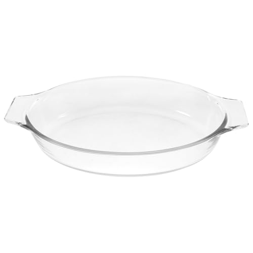 OFFSCH Elegant Oval Glass Baking Dish Double Handles High-temperature Resistant for Pies Salads