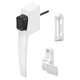 Prime-Line K 5145 Screen and Storm Door Push Button Latch Set With Night Lock - Replace Old or Damaged Screen or Storm Door Handles Quickly and Easily - White Finish (Fits Doors 5/8