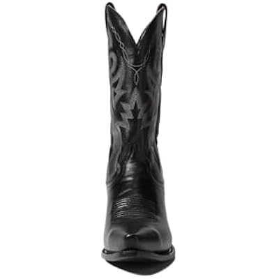 Dan Post Mens Milwaukee Embroidered Pull On Snip Toe Casual Boots Mid Calf - Black