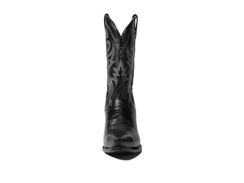Image of Dan Post Mens Milwaukee Embroidered Pull On Snip Toe Casual Boots Mid Calf - Black