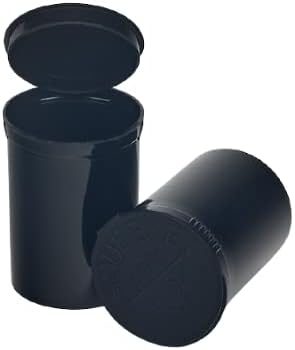 Philips Empty Prescription Pop Top Vial Made in USA Pack of 150 Dry Herb Containers with Child Resistant Solid Black Color 30 Dram Medical Pharmacy Pill Bottles