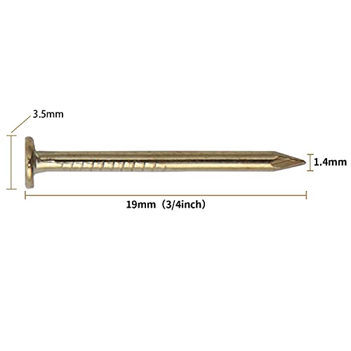 Image of JEGONFRI 900PCS 3 /4 inch x 17Ga Brass Plated Finishing Nails | Rustproof Carbon Steel, Flat Head, Shiny Gold Finish, Versatile Woodworking, Smooth Surface, Long-Lasting Supply