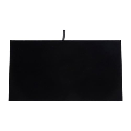 SSWBasics Large Black Velvet Jewelry Display Tray - Rectangular Velvet Pad Liners, 14-1/4"L x 7-1/2"W, Set of 3