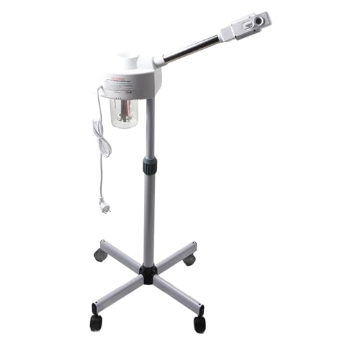 2 en 1 5X Lampe Loupe Machine Vapeur Visage d'Atelier Esthetique sur Pied pour Soin de Visage Salon de Beauté...