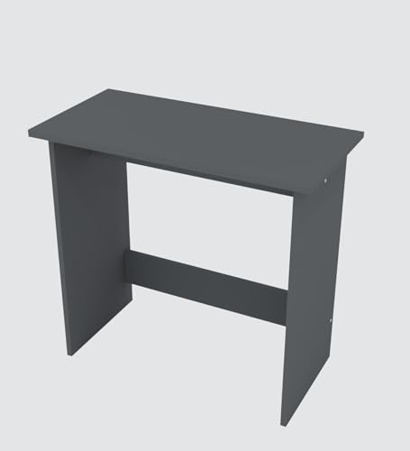 Image of Compact Study Desk, Grey, 80x40x74 cm, Space-Saving Home Office Table, Modern Design, DIY Assembly