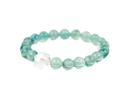 Bracelet fluorite verte idée cadeau porte-bonheur et prospérité