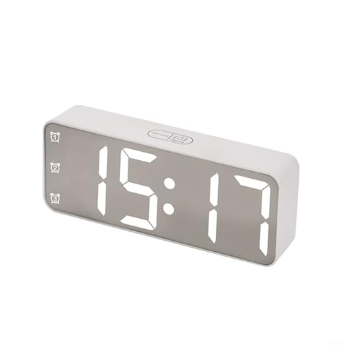 Vasiumic Reloj Despertador Digital LED para Dormitorio con Gran Pantalla de Números Llamativos, Regulador de Brillo Ajustable, Control de Volumen de 7 Niveles para Personas de Sueño Pesado, Formato 12
