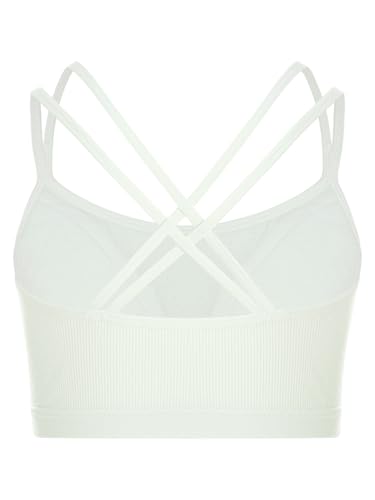 Kids Girls Ribbed Cami Sleeveless Tank Crop Top Sports Training Bras for Running Cycling Yoga2