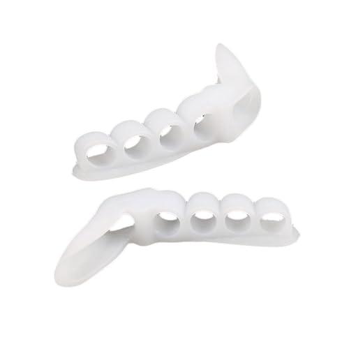 Healvian Silicone Toe Separators for Corrective Bunion Pads Toe Straighteners Foot Care Spacers for Overlapping Toes White