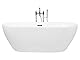 Stilvolle Acryl Badewanne oval freistehend weiß mit Überlauf 160 x 75 cm Carrera