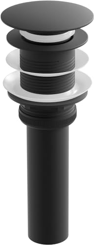 ZM Pop Up Drain Stopper No Overflow for Bathroom Faucet Vessel or Vanity Sink, Matte Black