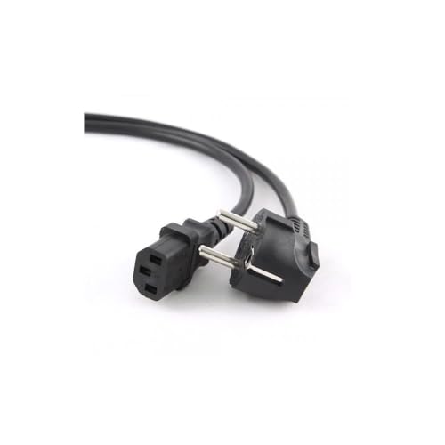 Neklan 2020065 - Cavo di Alimentazione di Rete 2P+T angolato/C13 retto, Colore: Nero