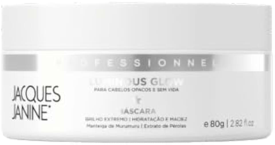 Máscara Capilar Luminous Glow 80g – Hidratação Profunda, Brilho Intenso, Antifrizz, Nutrição com Murumuru, Monoi e Pérolas para Todos os Tipos de Cabelo