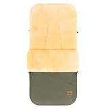 Fillikid Winterfußsack Bernia | Echtfell: 100% Merino Lammfell innen & Hochwertiger Außenstoff | mit Gurtschlitzen | hochklappbares Vorderteil | für Buggy, Kinder- & Sportwagen