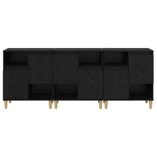 Armario con puertas de roble negro texturizado para un comedor sofisticado 6