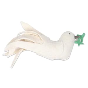 Novica handmade message of peace wool felt tree topper  urban country home decor