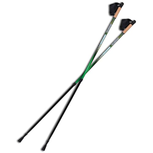 SportsPro Fitness – Teleskop Nordic Walking Stöcke (85–135 cm), Aluminium, mit ergonomischem Griff & Quick-Release-Schlaufe, für Asphalt, Schnee & Gelände