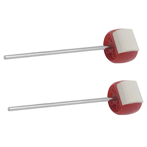 Set de 2 mazos para pedal de bombo hecho de fieltro y ABS miniatura 1