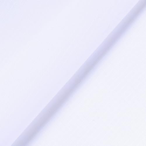 sheelokhwui Precut Nylon Fabric (1 Yard x 57 inch) - Water Repellent Ripstop Fabric, Lightweight, Du-Rable - Used for Covers, Flag, Sacks, Upholstery, Tent, Tarps, Kite, Craft and DIY - White