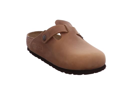 Image of Birkenstock Boston Bs Men's Large Elegant Pin Buckle Clog Sandals (Cognac, US 10 /10.5F & 8 /8.5M)
