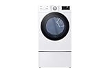 LG 7.4 Cubic Feet Ultra Large Capacity Smart Wi-Fi Enabled Front Load Gas Dryer with TurboSteam Technology and Built-In Intelligence (White)