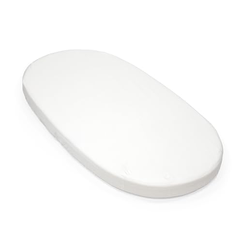 Image of Stokke Sleepi Fitted Sheet V3, White - Compatible with Sleepi Bed V3 & Mattress V3-100% Fine Cotton Percale - Washable