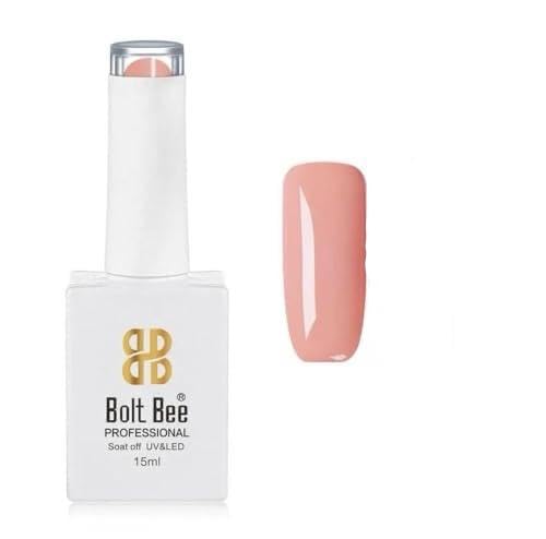 Image of BOLT BEE 15ML Gel Nail Polish 1Pc Clear Pink Glitter Nail Polish Soak Off UV LED Nail Gel Polish Nail Art Starter Manicure Salon DIY at Home, 0.5 OZ (1) (139)