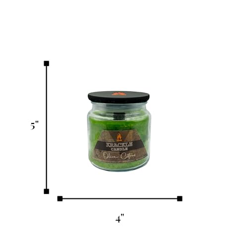 Image of Krackle Candle | Olive Citrus | 16 oz Scented Candle with Natural Crackling Wooden Wick | Poured in the USA | Olive Blossom, Lemon Leaf & Cedar Fragrance