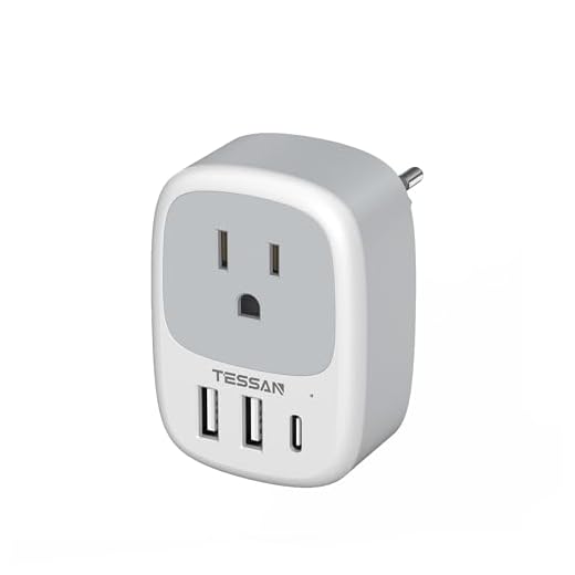 European Travel Plug Adapter, TESSAN International Power Plug with 2 USB, Type C Outlet Adaptor Charger for US to Most of Europe EU Iceland Spain Italy France Germany