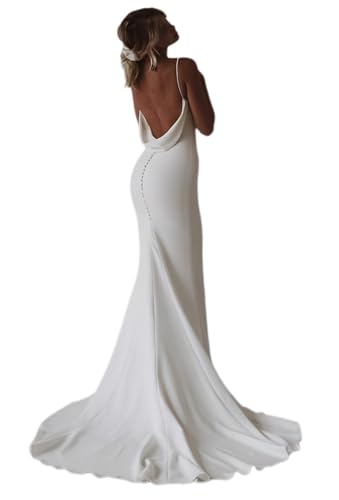 zcbang Mermaid Wedding Dresses for Bride 2025 Beach Satin Sleeveless Bridal Gown with Train