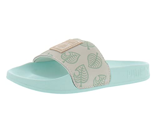 PUMA Leadcat Animal Crossing Slide Ps Girls Shoes Size 1, Color: Eggshell Blue/Whisper White-Blue/Azure