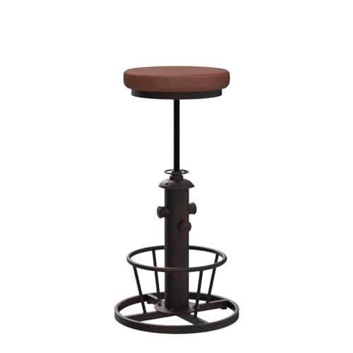 Butaco Vintage Giratorio con Altura Ajustable y Asiento de PU - Estilo Industrial miniatura 5