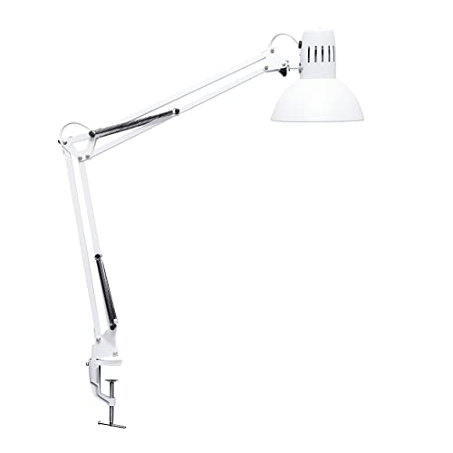 MAUL Lampada da scrivania MAULstudy | Lampada a morsetto regolabile con braccio snodato per ufficio e scrivania | Elegante lampada da scrivania a LED in metallo | Esclusive lampadine a LED | Bianco