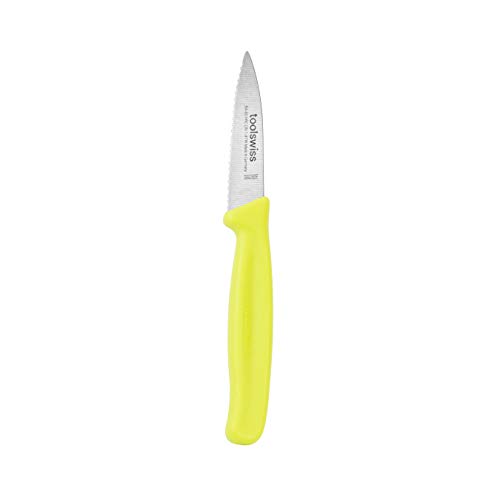 Toolswiss Galinox Paring 3” serrated edge; Green