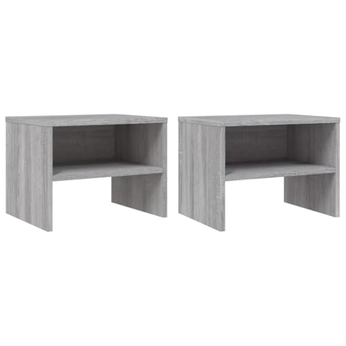 Tomostar Table de Chevet Lot de 2, Table de Nuit Chevet de Lit 2 pcs Sonoma Gris 40x30x30cm Bois d'ingénierie