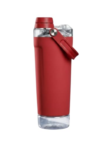 Image of Stainless Steel Protein Sports Shaker Bottle | Leakproof | Red Red | 600ml