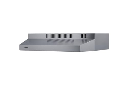 Summit H24RSSADA 24" ADA Compliant, Under Cabinet Convertible Range Hood, Stainless Steel Finish, Two-Speed Fan, Charcoal/Aluminum Mesh Filter, Rocket Switch, TAA Compliant (24 Inch)