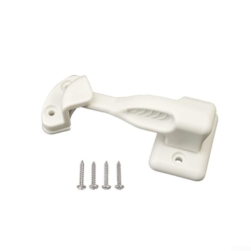 Cierre de puerta de caravana, cierre de ventana de caravana, cerradura de puerta giratoria, tope de puerta para muebles de caravana, caravana, caravana (blanco)