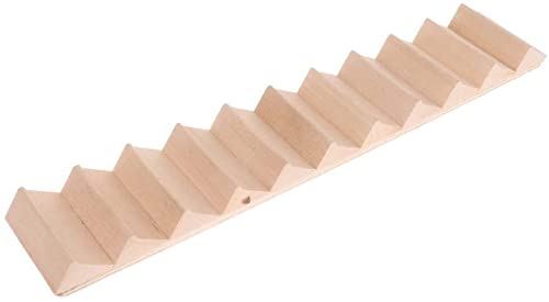 Miniature Stairs 1:12 Scale Dollhouse Furniture Wooden Handrail DIY Unpainted Staircase Dollhouse Accessories Pre-Assembled Steps Model (No-Handrail)
